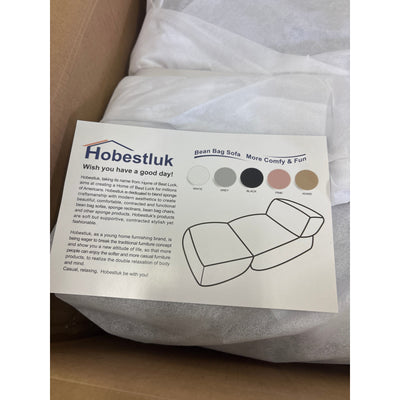 Hobestluk Big Bean Bag Lounger Chairs Large Beanbag Chair Memory Foam - Gray