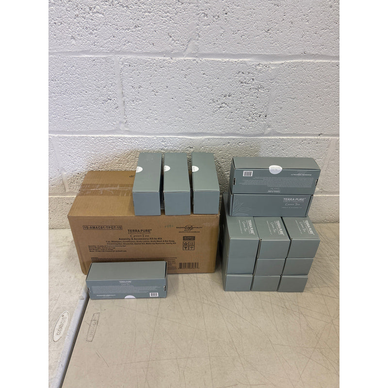 15-PACK Terra Pure Green Tea Amenity & Accessory Kit, Travel Size Bath/Body Kit