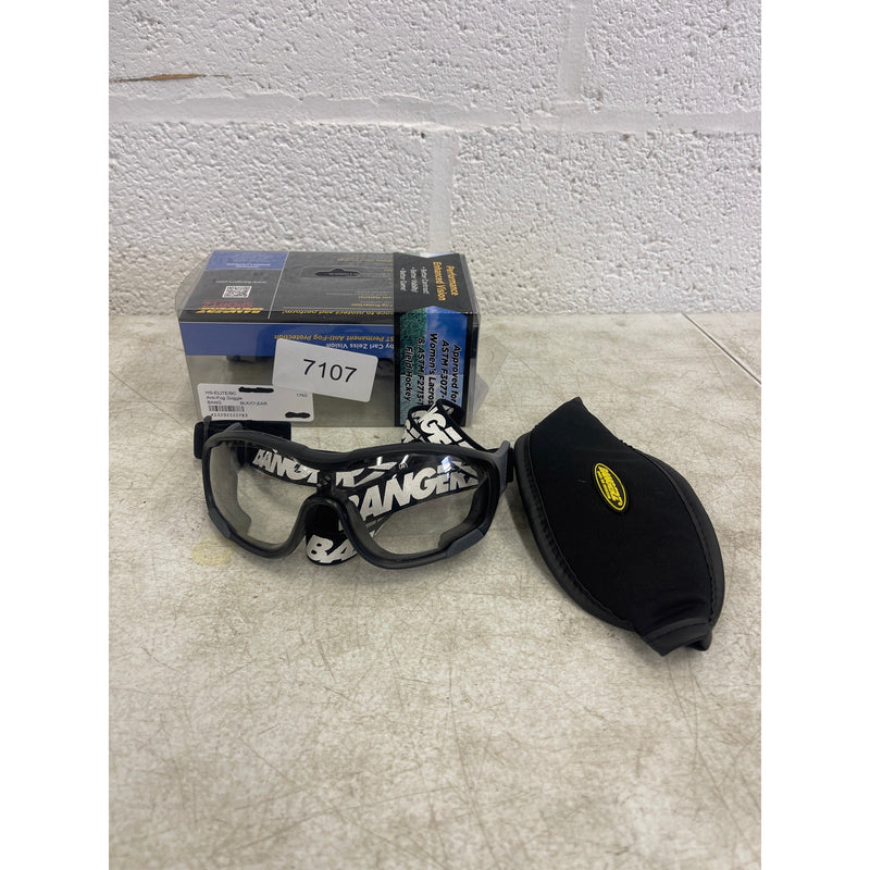 Bangerz Sports Eye Protection HS-Elite PERMANENT AntiFog Black Frame, Clear Lens
