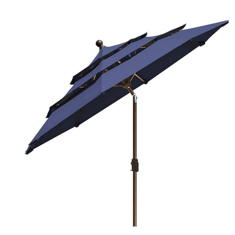 EliteShade Patio Market Umbrella (9ft wide) with 3-Tier Ventilation - Navy Blue