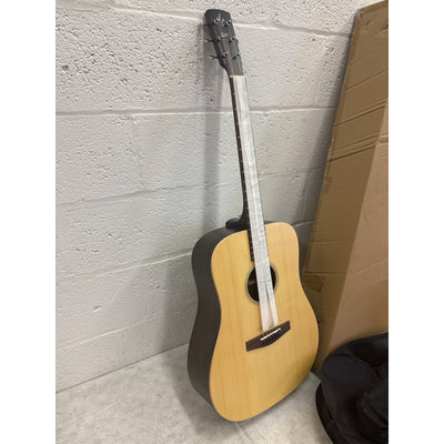 BPM 6 String Acoustic Guitar Bundle, Natural Steel w Case & Strap - Dreadnought