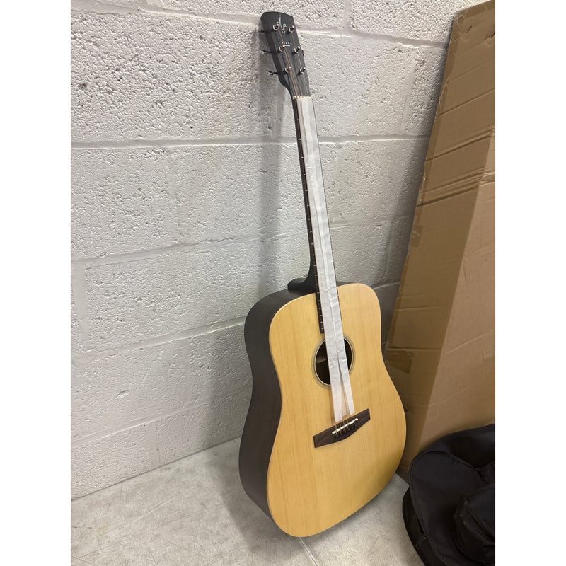 BPM 6 String Acoustic Guitar Bundle, Natural Steel w Case & Strap - Dreadnought