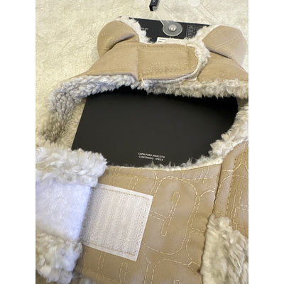 UGG Sherpa Quilted Pet Coat, Hook & Loop Straps, Soft & Cozy, Tan - Small Size