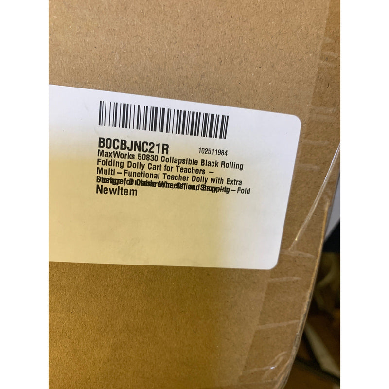 MaxWorks Collapsible Rolling Folding Dolly Cart, 80lb Cap, 50830 - Black