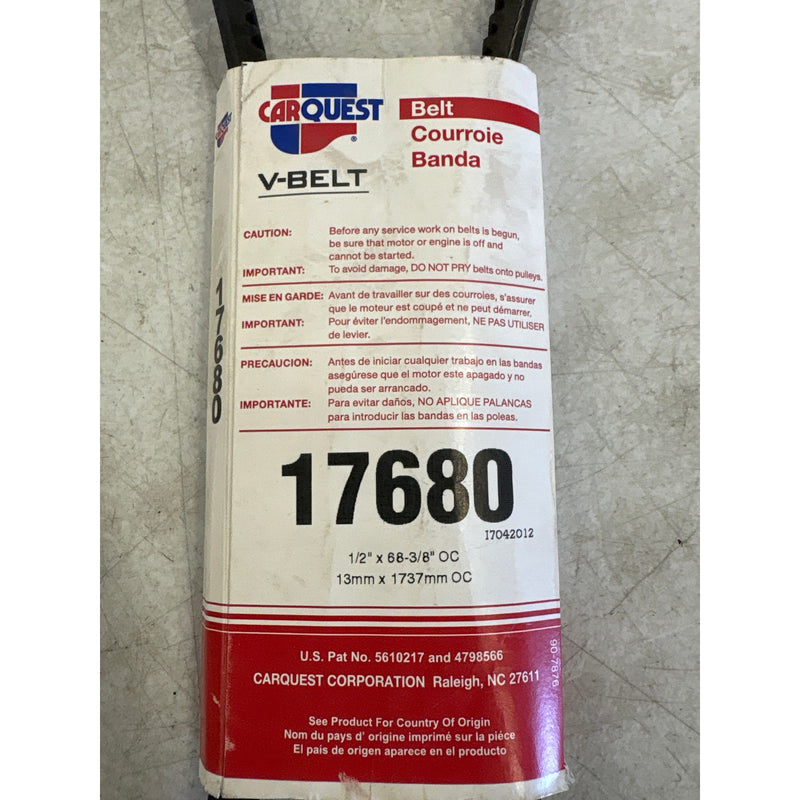 Carquest Bottom Cog V-Belt; 68 Inch Long, Exact Fit Premium Quality - 17680