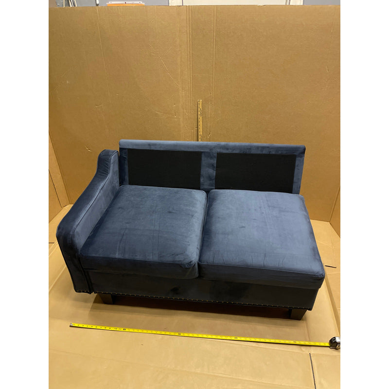 52x31x29" Sectional Couch PIECE, Love Seat, Living Room Furniture, Soft Velvet - Dark Blue