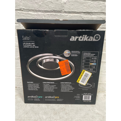 Artika Salto Flush Mount Ceiling Light Fixture 15W LED Modern Swirl, Chrome