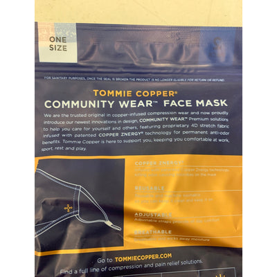 100-PACKS-OF-2 Tommie Copper 2-Pack Community Wear Face Masks, Black, 200 Total