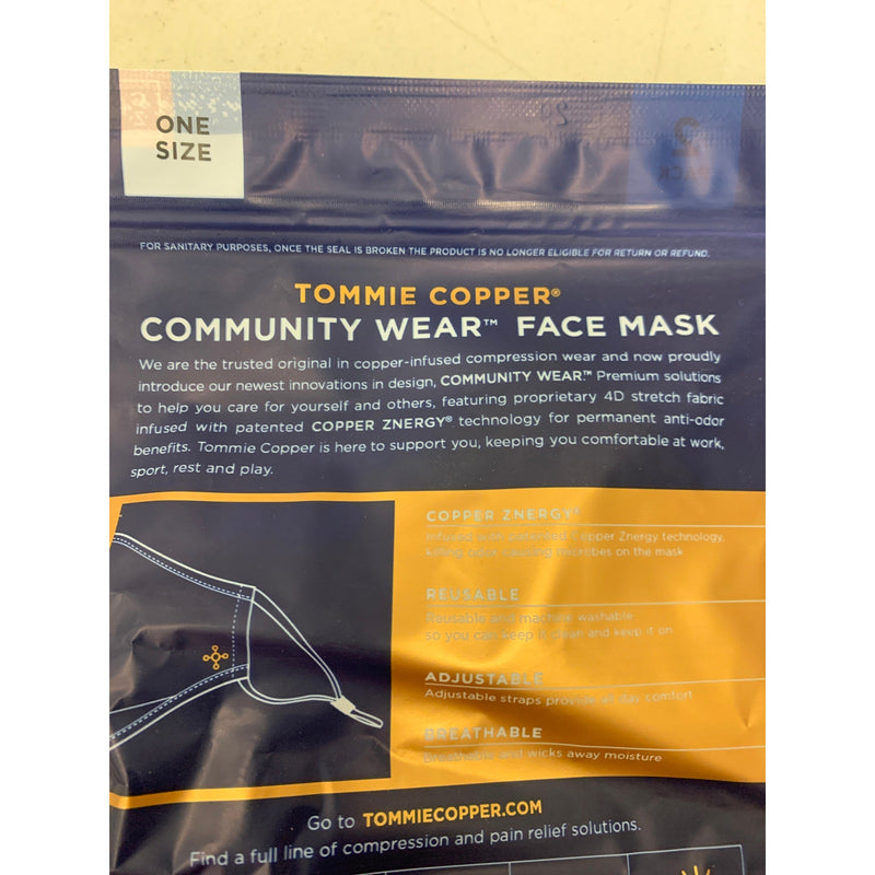 100-PACKS-OF-2 Tommie Copper 2-Pack Community Wear Face Masks, Black, 200 Total