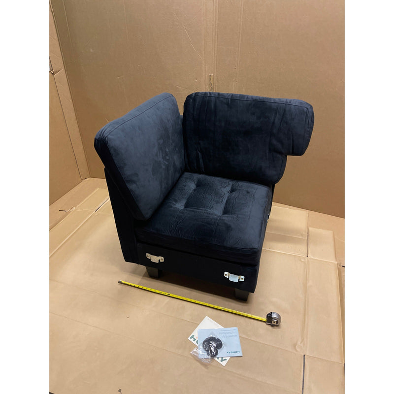 36x34x29" Corner Chair w Cushions, Sectional Piece, Soft - Dark Blue