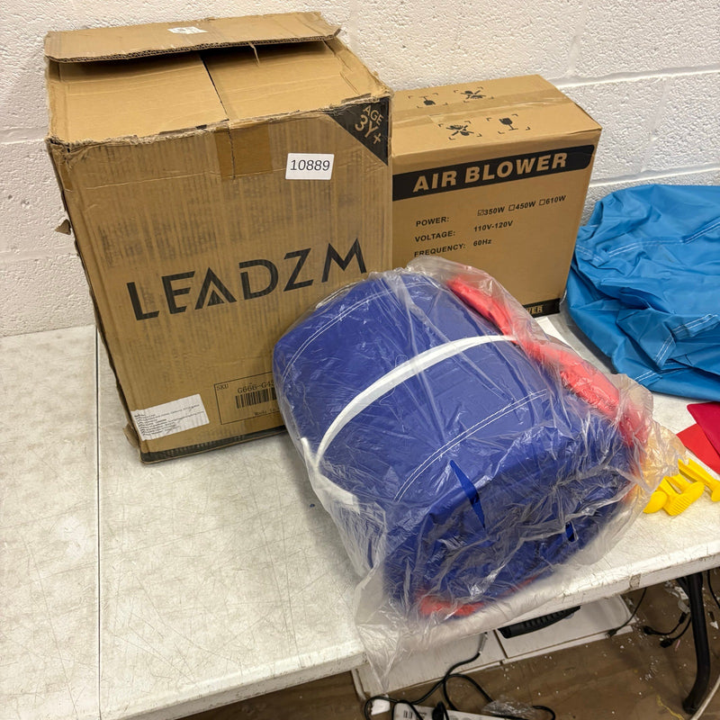 LEADZM Kids Inflatable Bounce House with Blower, UNKNOWN SIZE & SHAPE Blue / Red