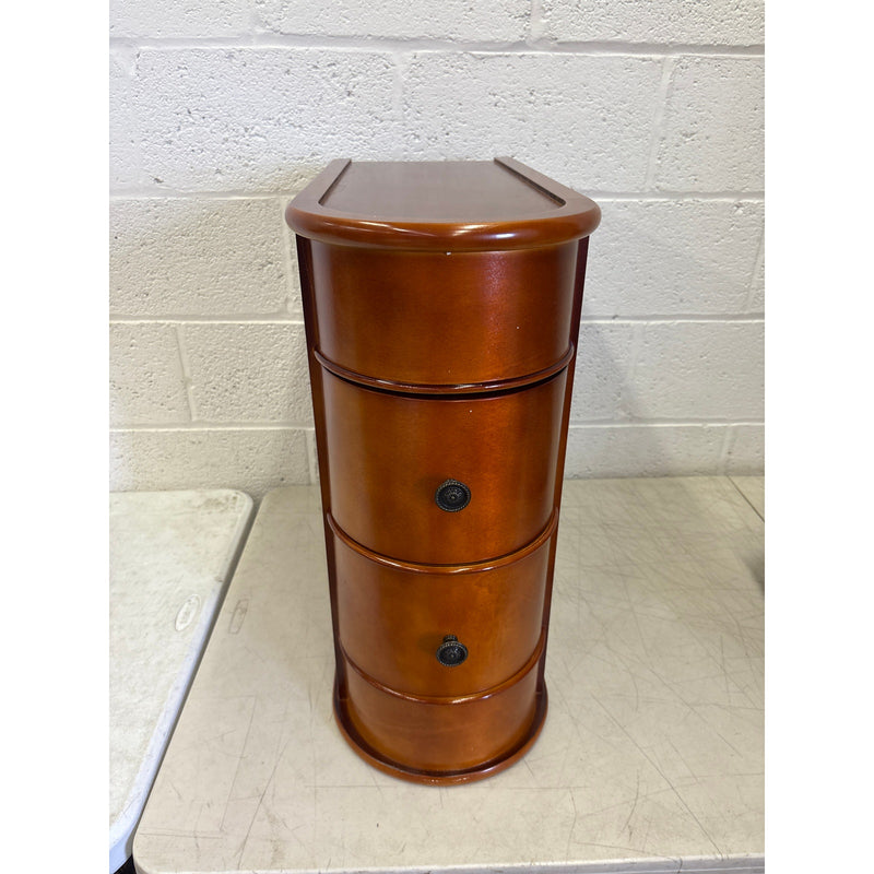 Tribesigns Wood End Table Narrow Side Table Nightstand w 2 Drawers Brown DETAILS