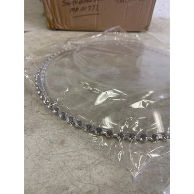 25 platos de base transparentes Fichiouy de 12,6" de plástico redondos para mesa