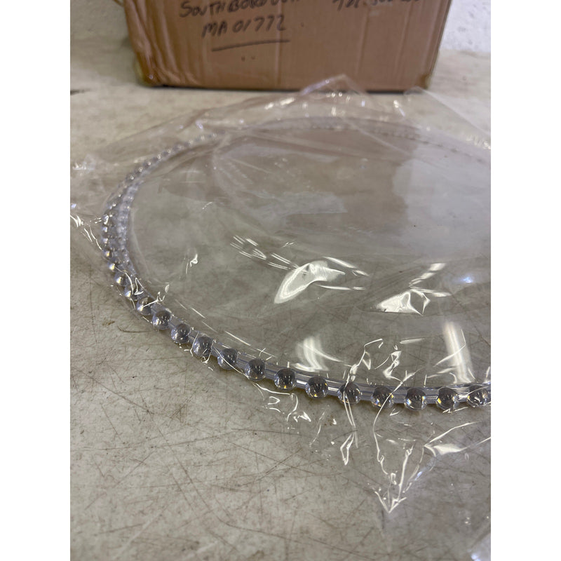 25 platos de base transparentes Fichiouy de 12,6" de plástico redondos para mesa