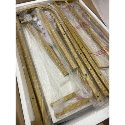 Tribesigns 63" Executive Desk Computer Office Desk Gold Metal Frame White Top