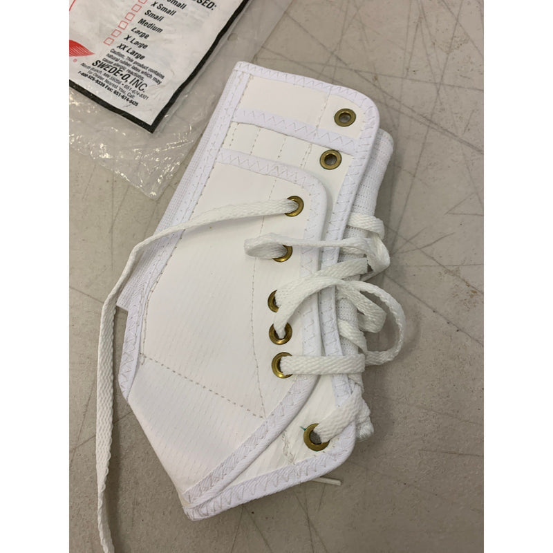 Tobillera Swede-O con lengüeta tejida, talla XX-S, color blanco