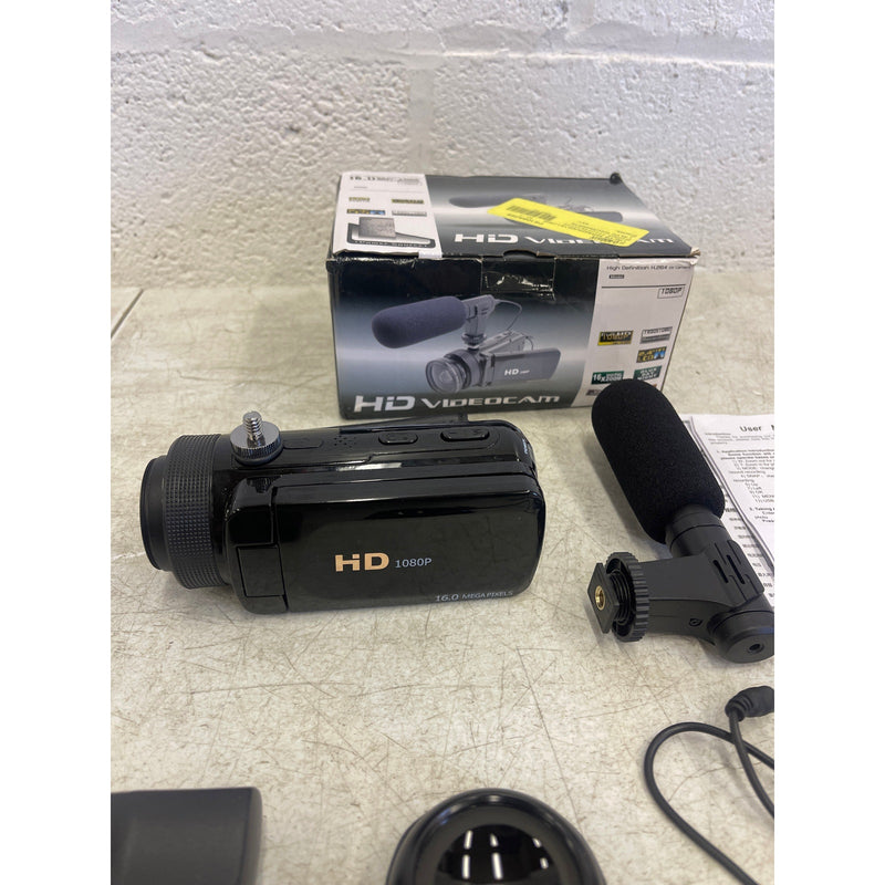 HD Video Camera 1080P 16MP Camcorder IR Night Vision Vlogging Camera Black w Mic