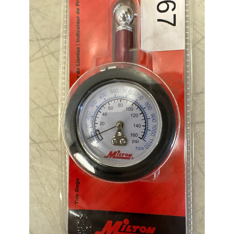 Milton Industries Single Head Chuck Dial Tire Gauge, Tire Pressure, 0-160 PSI
