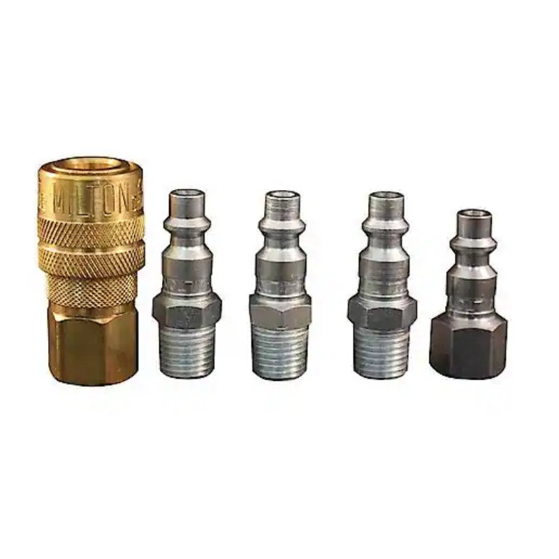 Milton Industries 1/4" NPT M Style Coupler and Plug Kit, 5 Piece Set, Max 300PSI