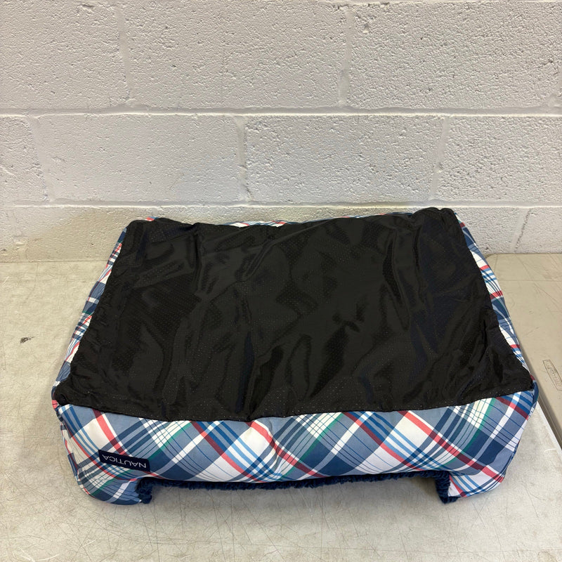 Nautica Rectangle Pet Bed 30"x 24"x 8" Dog Bed Plaid Multicolor Design - Medium