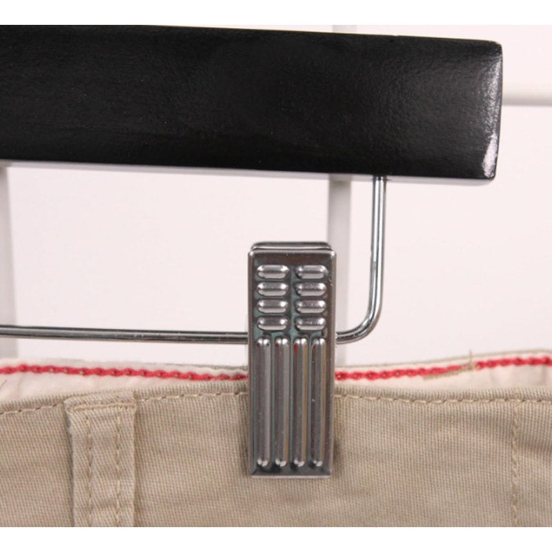 Case-of-50 SSWBasics 14-inch Black Wood Skirt and Pants Hangers