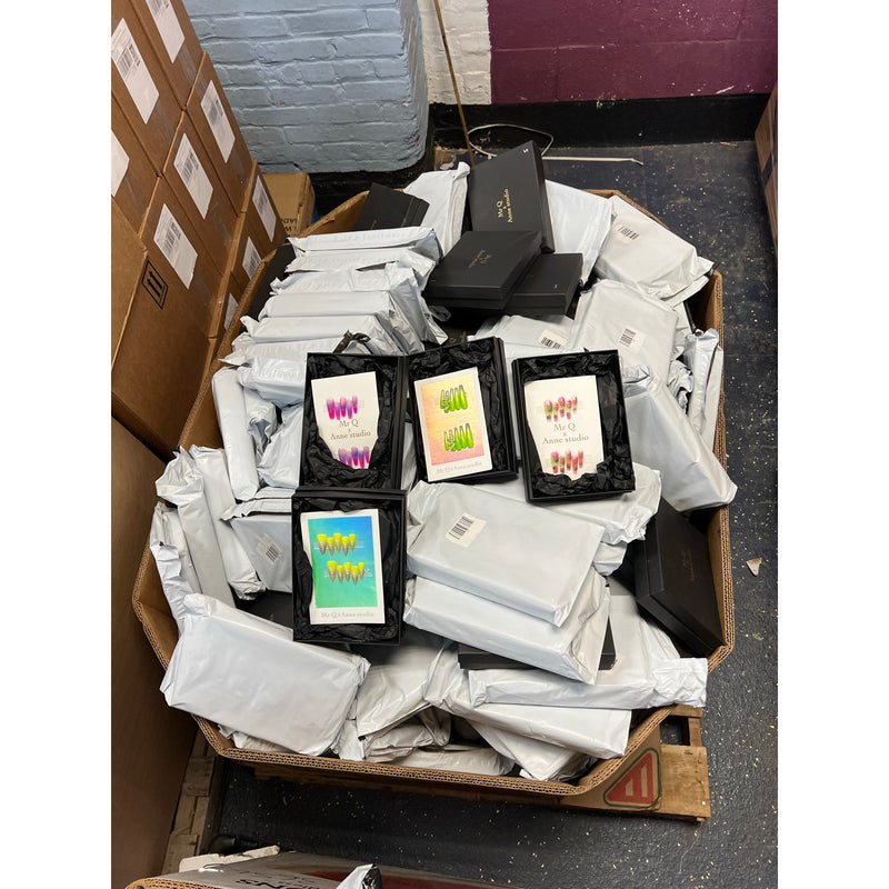 Pallet-of-150+ Mixed Sets of Acrylic Press On Nails, Mixed Colors & Designs, Application Kit, NEW