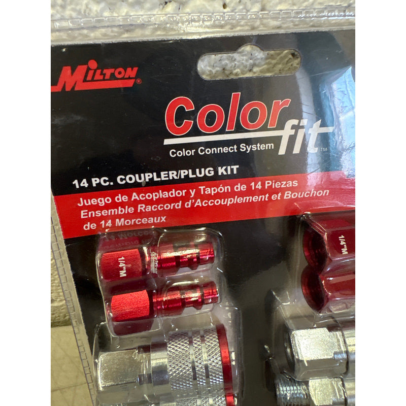 Milton Industries 14 Piece Red Coupler/Plug M-style 1/4" NPT Kit - S-314MKIT