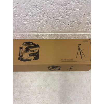 SKIL 65' Cross Line Laser Level, Rechargeable with Tripod 360° Red Self-Leveling