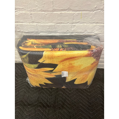 5x8ft Sunflower Bee Area Runner Rug Carpet Living Room Bedroom Soft Black/White