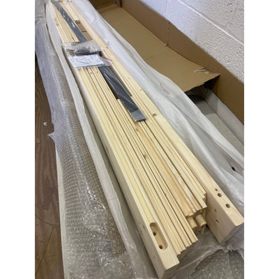 VINGLI 30"X84" Barn Door, 5.5ft Sliding Door Solid Wood, Tan with Hardware