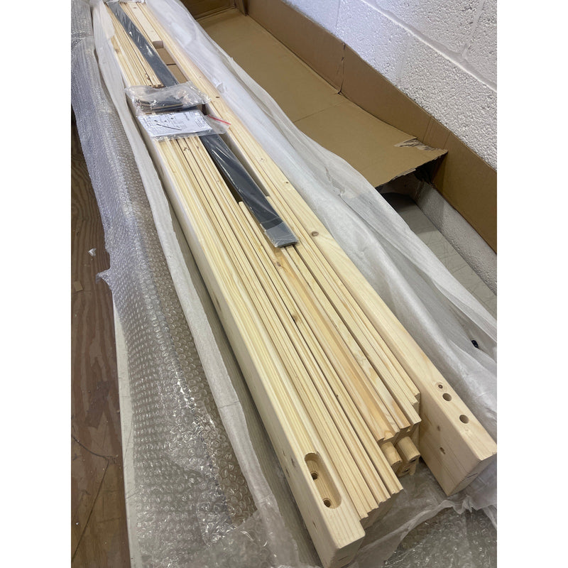 VINGLI 30"X84" Barn Door, 5.5ft Sliding Door Solid Wood, Tan with Hardware