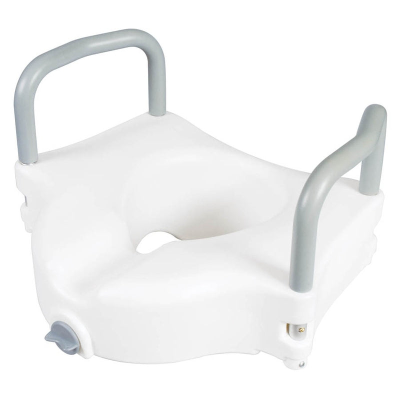 Carex E-Z Lock Raised Toilet Seat with Handles Fits Most Toilets