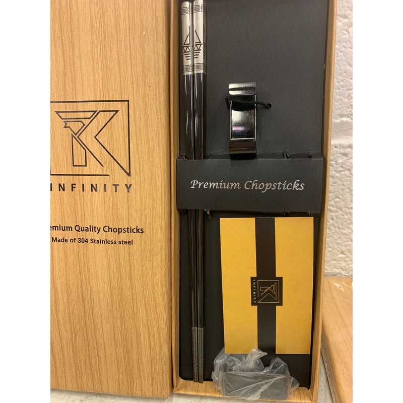 16 Packs of 2, Infinity Premium Stainless Steel Chopsticks Bundle