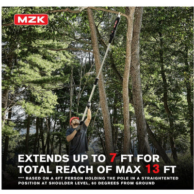 MZK 2-IN-1 Cordless Electric Pole Pruning Shears 20V Battery Powered Pruner 13Ft