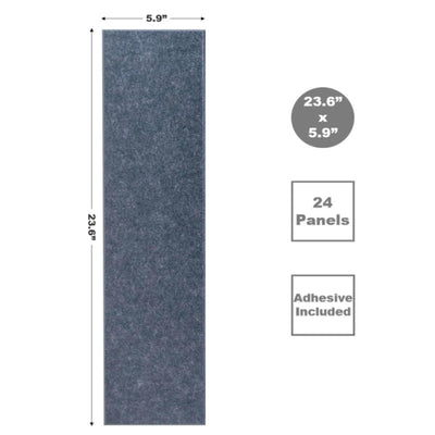 DECORITA Shiplap Felt Wall Panels 23-SqFt Interior Wall Decor, Denim Blue 24pcs