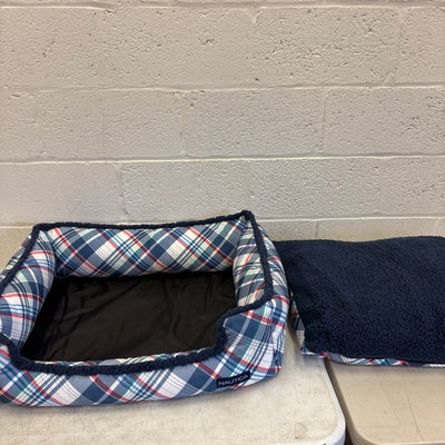 Nautica Rectangle Pet Bed 30"x 24"x 8" Dog Bed Plaid Multicolor Design - Medium