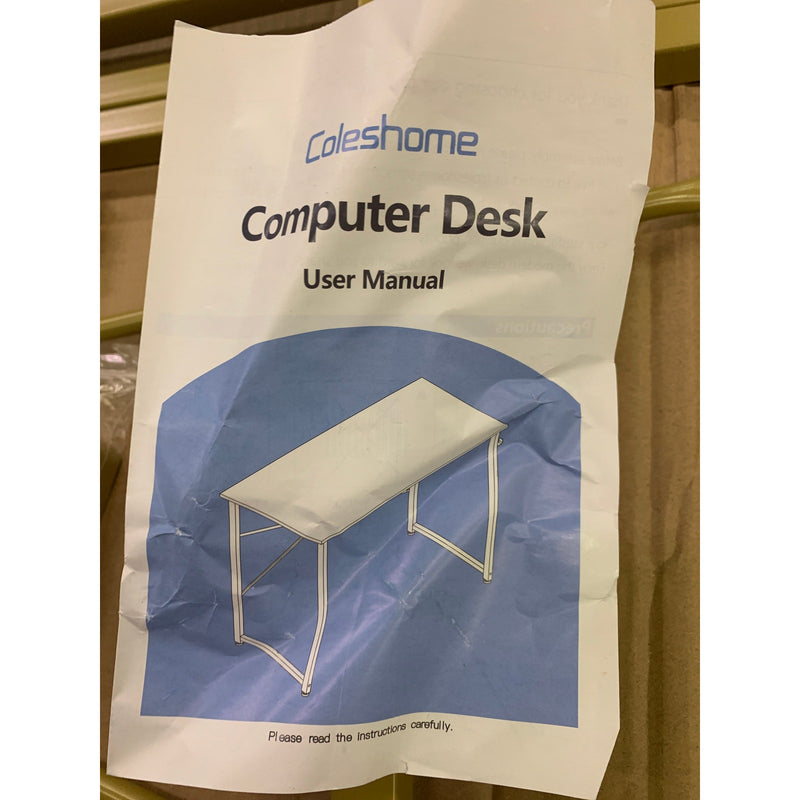 Coleshome 48" x 20" Computer Desk, White Marble Top and Gold Legs SEE DETAILS