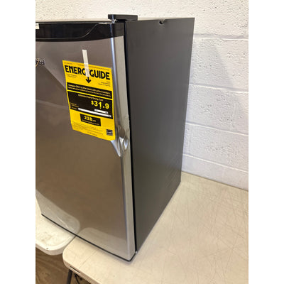 DENTED Whirlpool 4.3 cu ft Mini Refrigerator Stainless Steel 2 Shelves & Freezer