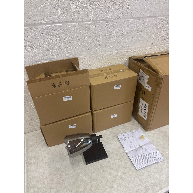 Pack-of-4 Vcozar Glass Wall Lamps, Square Base Modern Black Wall Sconce