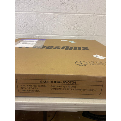 Tribesigns Half-Round End Table, 3-Tier Narrow Side Table w Metal Frame, Brown