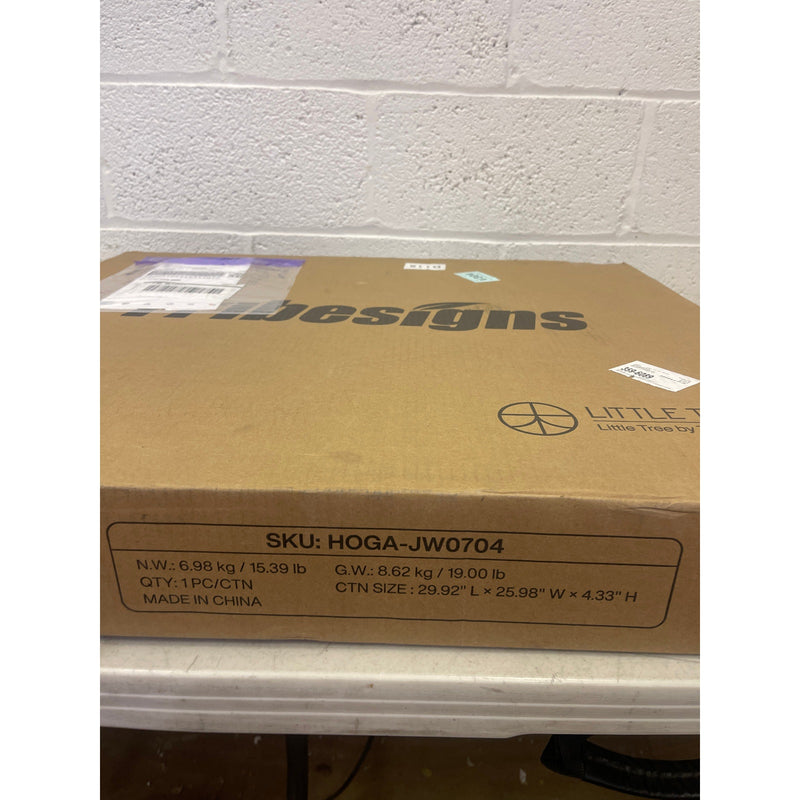 Tribesigns Half-Round End Table, 3-Tier Narrow Side Table w Metal Frame, Brown