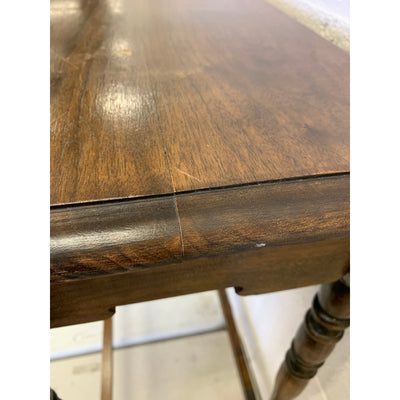 Vintage Wood Table, 24 x 14" Top, 29" H, Rustic Dark Brown Rustic Wood