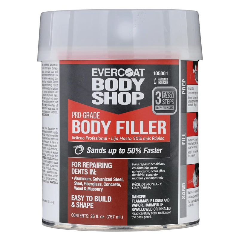 Evercoat Body Shop Pro-Grade Body Filler with Easy Mix Hardener Included, 26oz
