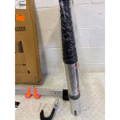 12' Telescopic Ladder Compact Aluminum Extension Ladder Portable 330lbs Capacity