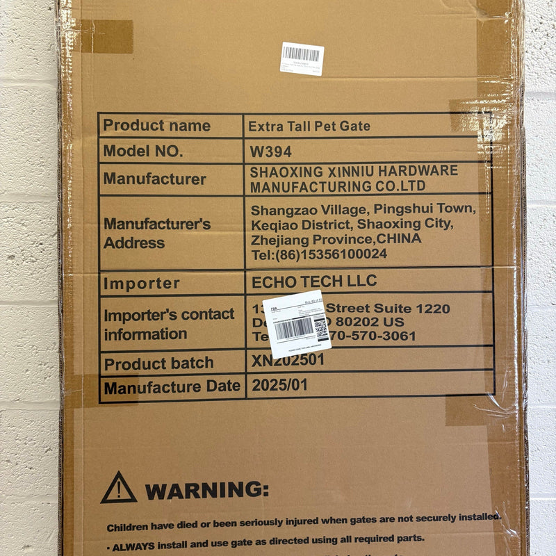 TheyFirst 57" Extra Tall Pet Gate for Doorways, 38.5"-43.3" Auto Close - Black