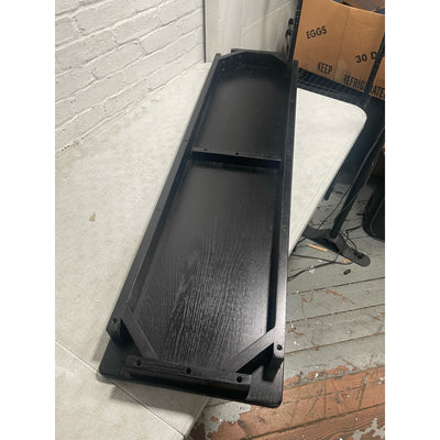 Banco de comedor MU RONG, madera maciza de roble, ancho 51,2 pulgadas, banco de madera, negro
