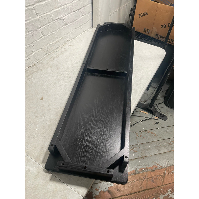 Banco de comedor MU RONG, madera maciza de roble, ancho 51,2 pulgadas, banco de madera, negro