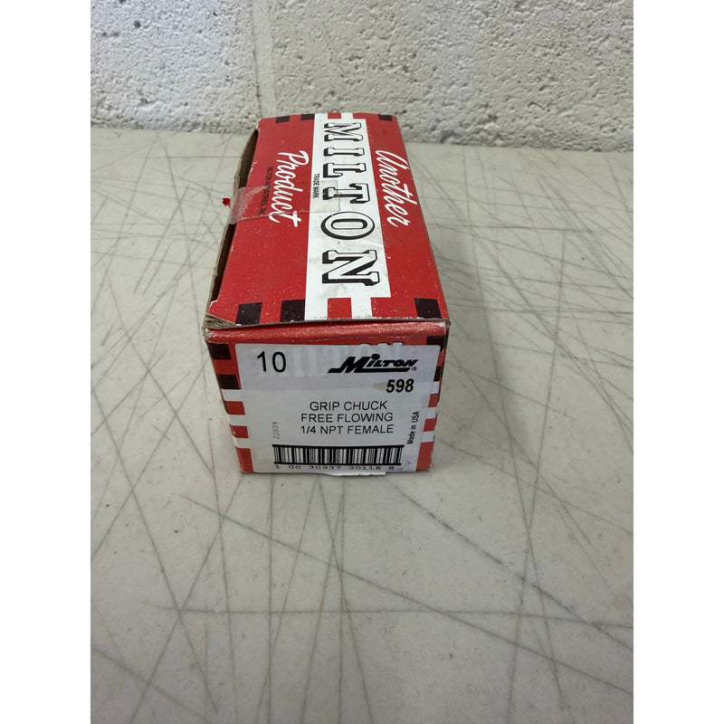 (Box of 10) Milton 1/4" FNPT Tire Machine Grip Chuck, Free Flowing