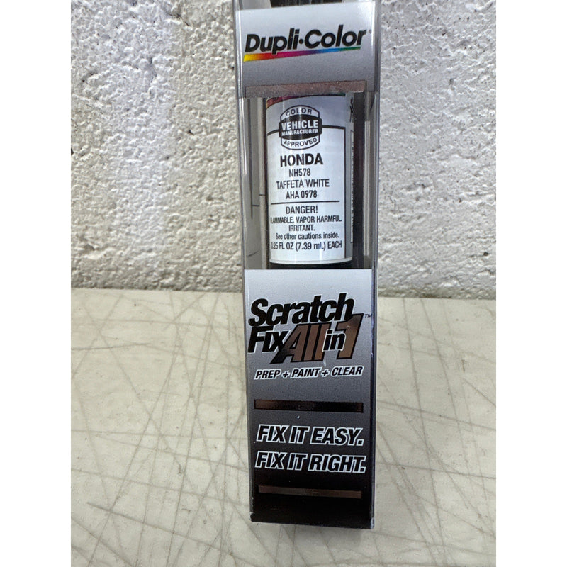 Duplicolor All-in-1 Touch Up Paint Pen, Taffeta White Honda NH578, 0.25 oz