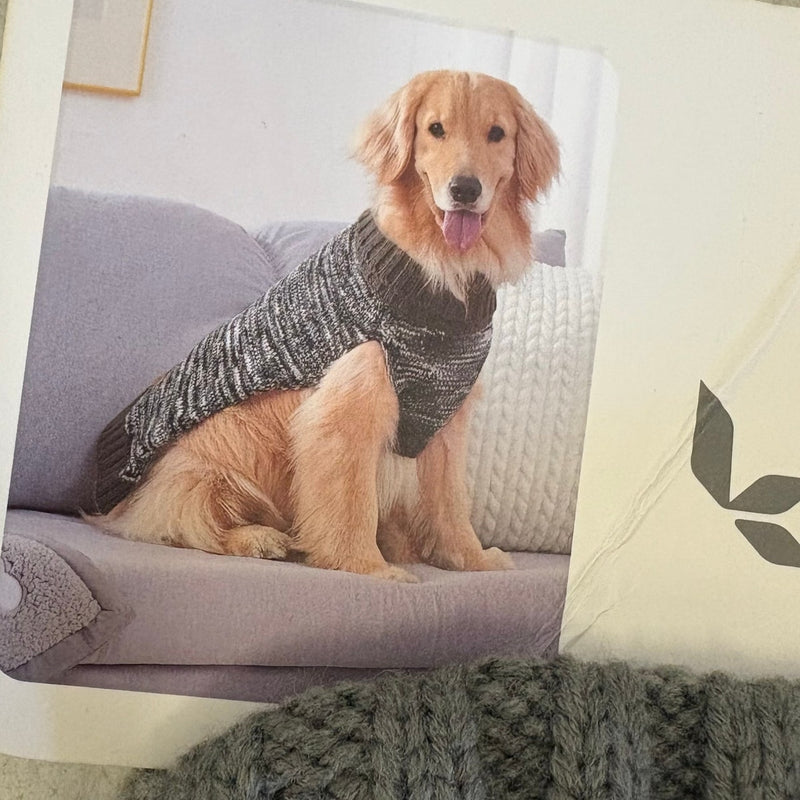 Koolaburra by UGG Pet Aurora Knitted Sweater Dog - 20-21" Collar, Gray - XL